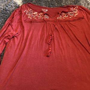 Pretty corral flowy arm blouse